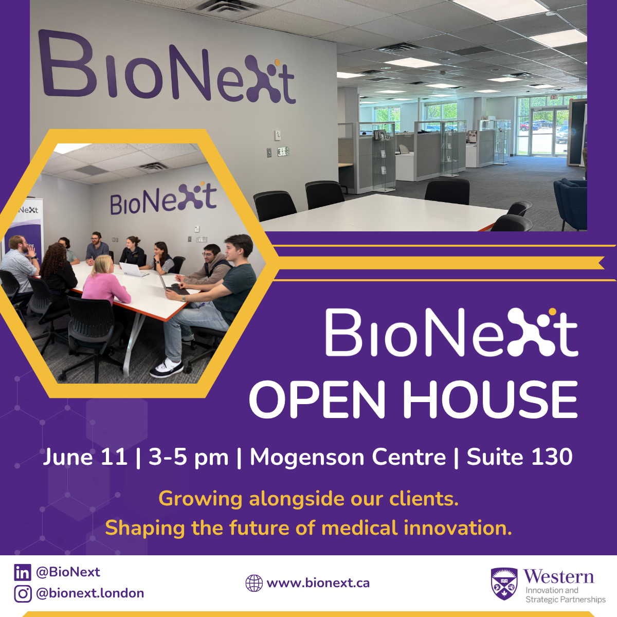 Event graphic for BioNext Open House