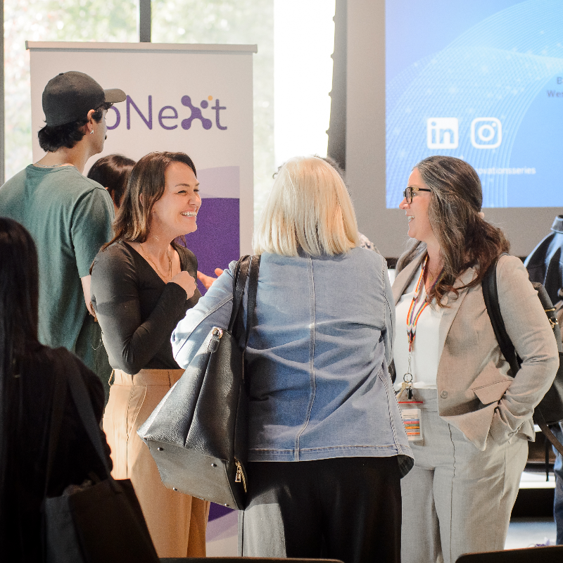 Participants networking after a BioNext workshop.